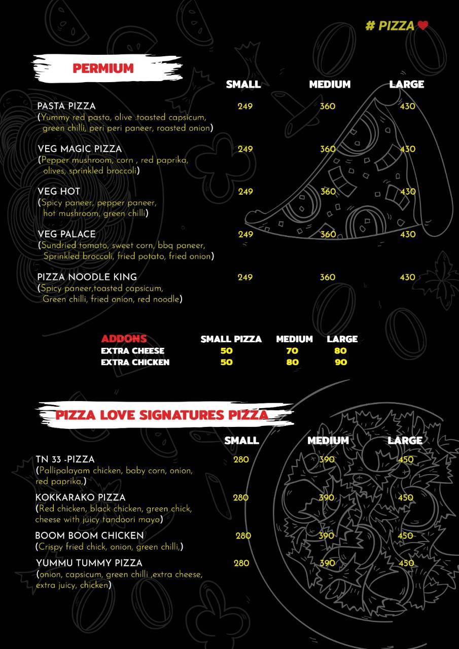 Menu at PIZZA LOVE, Coimbatore