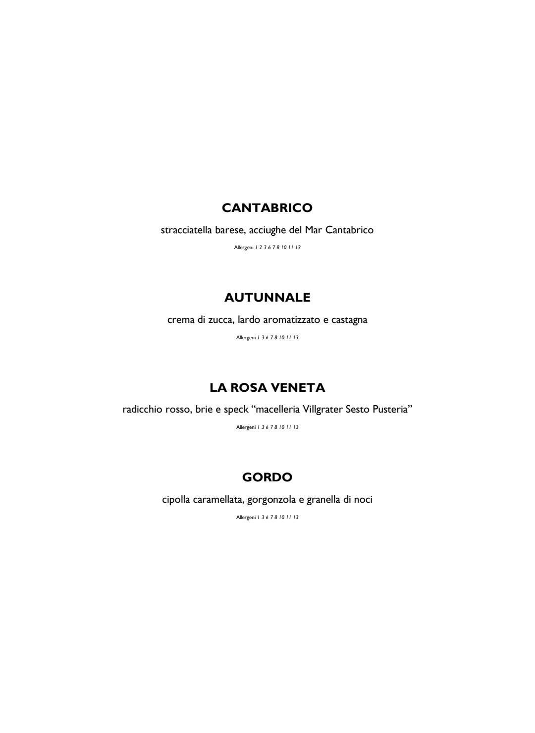 Menu di PRINCIPE PIZZERIA CICCHETTERIA 