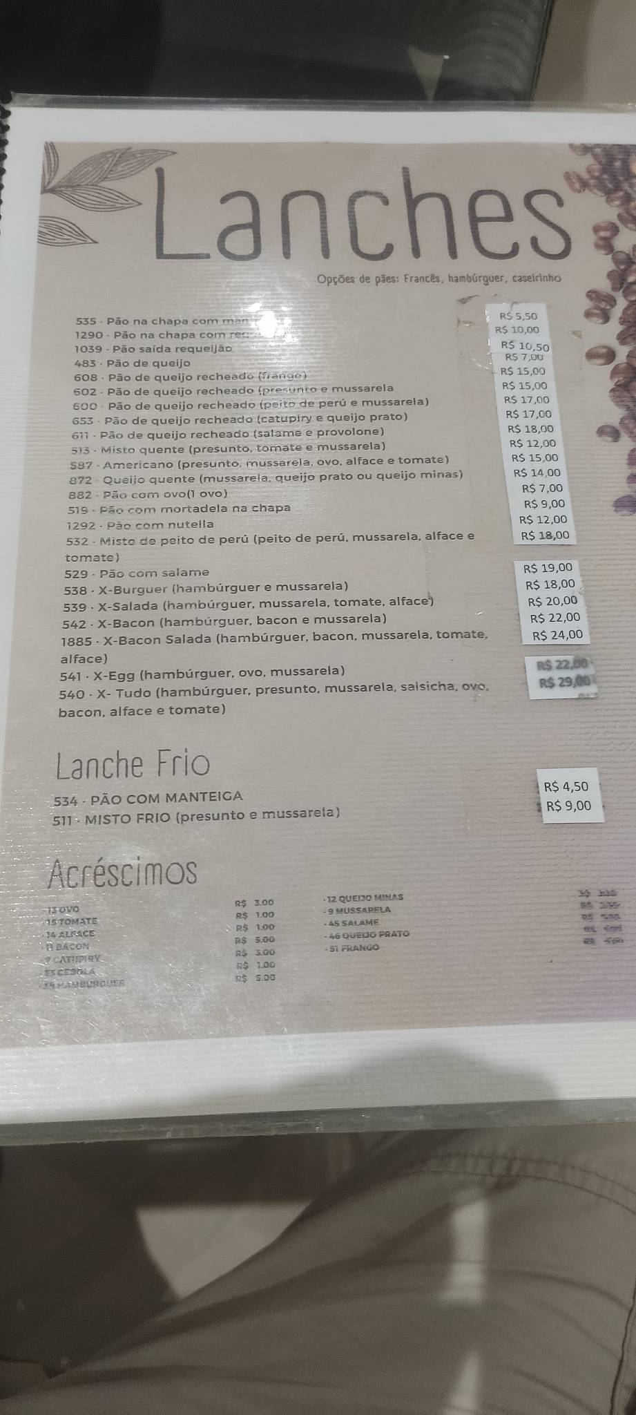 Padaria Pão Mania cardápio