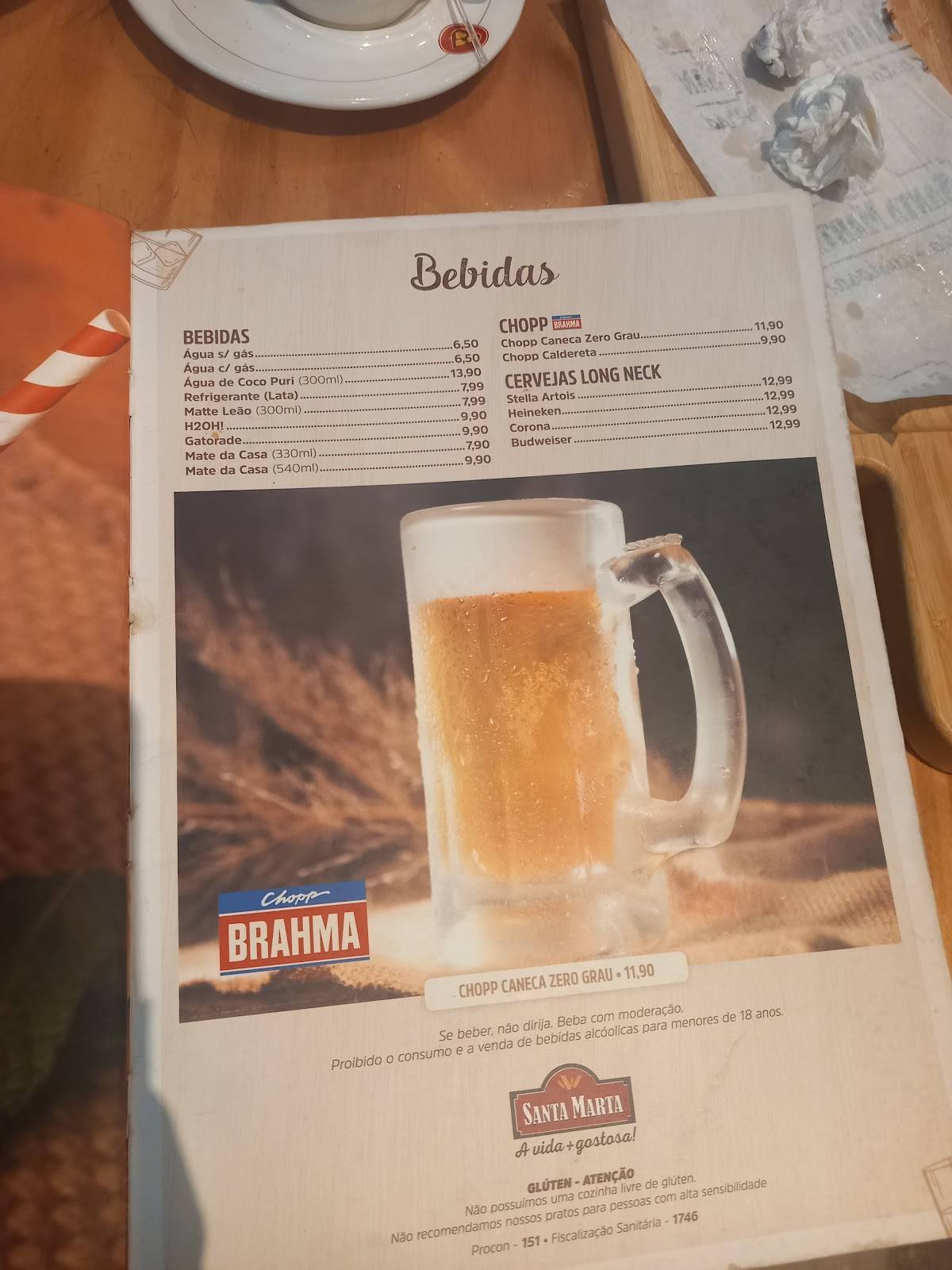 Padaria Santa Marta - Copacabana cardápio