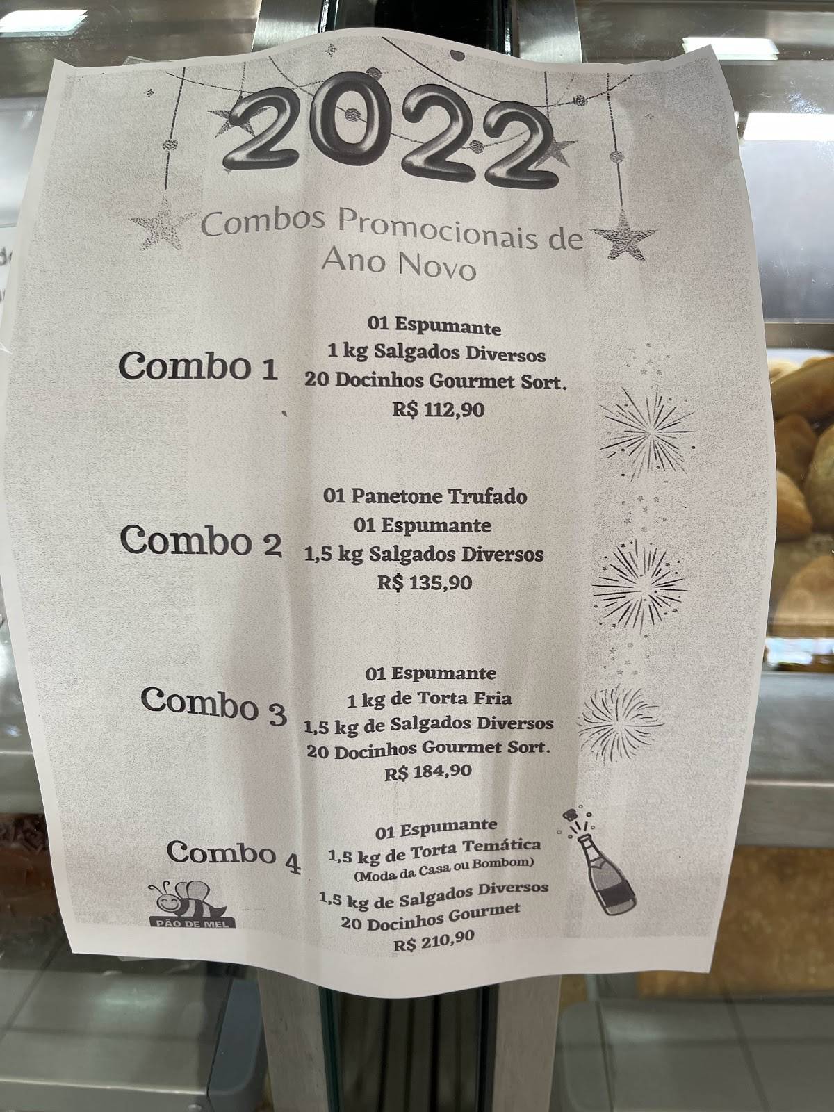 Padaria Pão de Mel cardápio