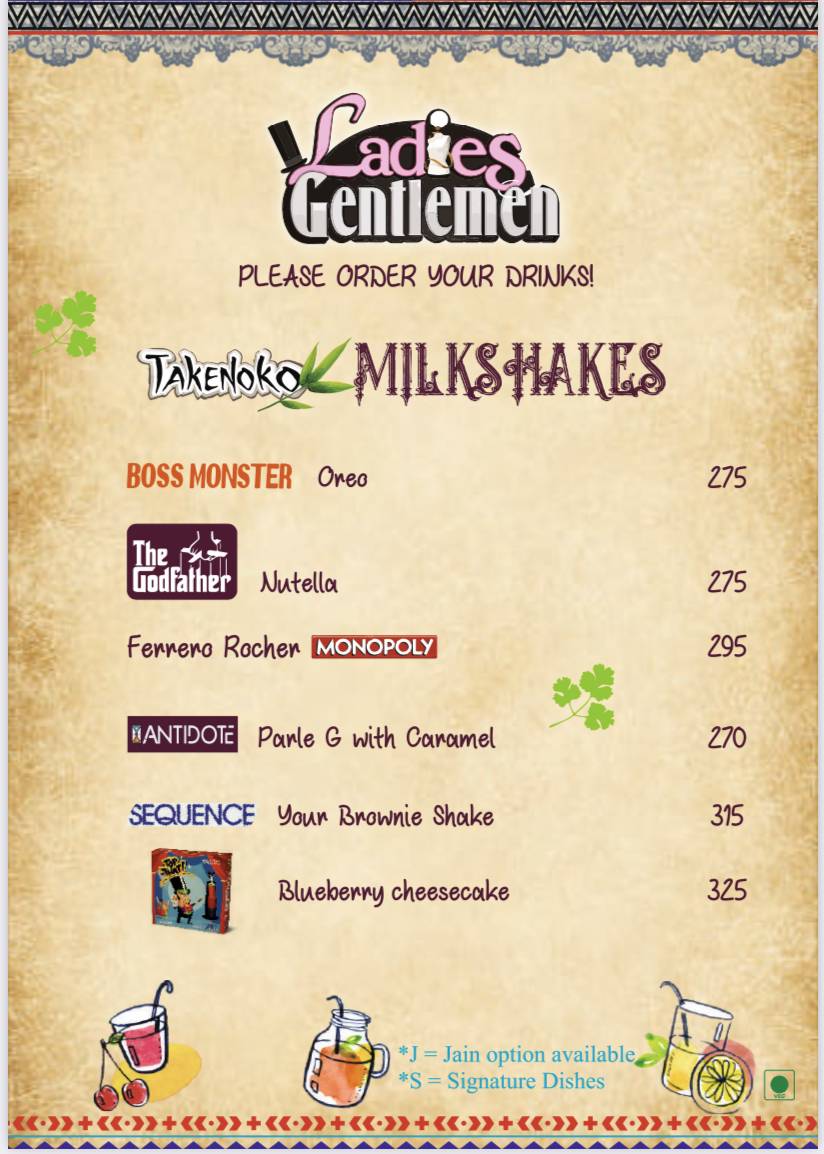 Menu at Pair A Dice Board Games Cafe, Kolkata