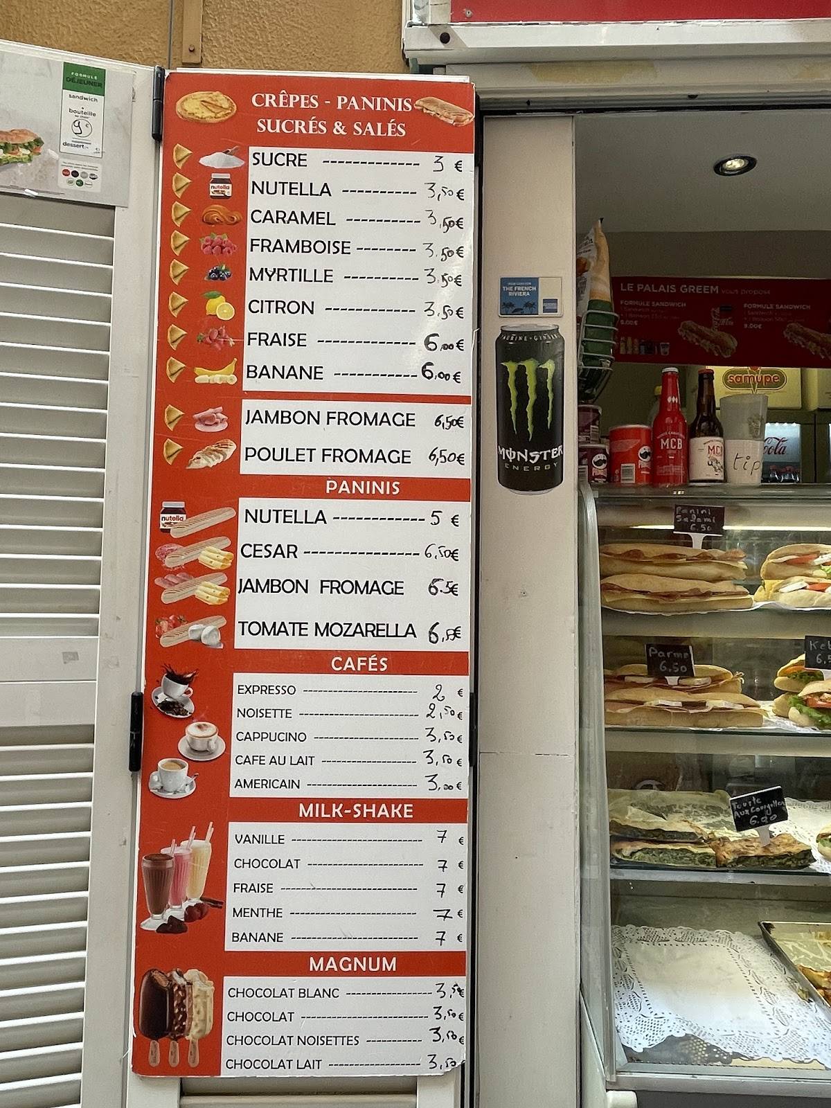 Menu de Palais Greem