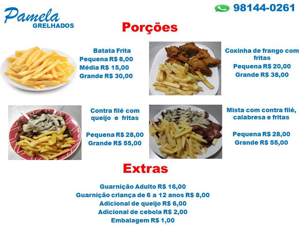 Pamela Grelhados cardápio