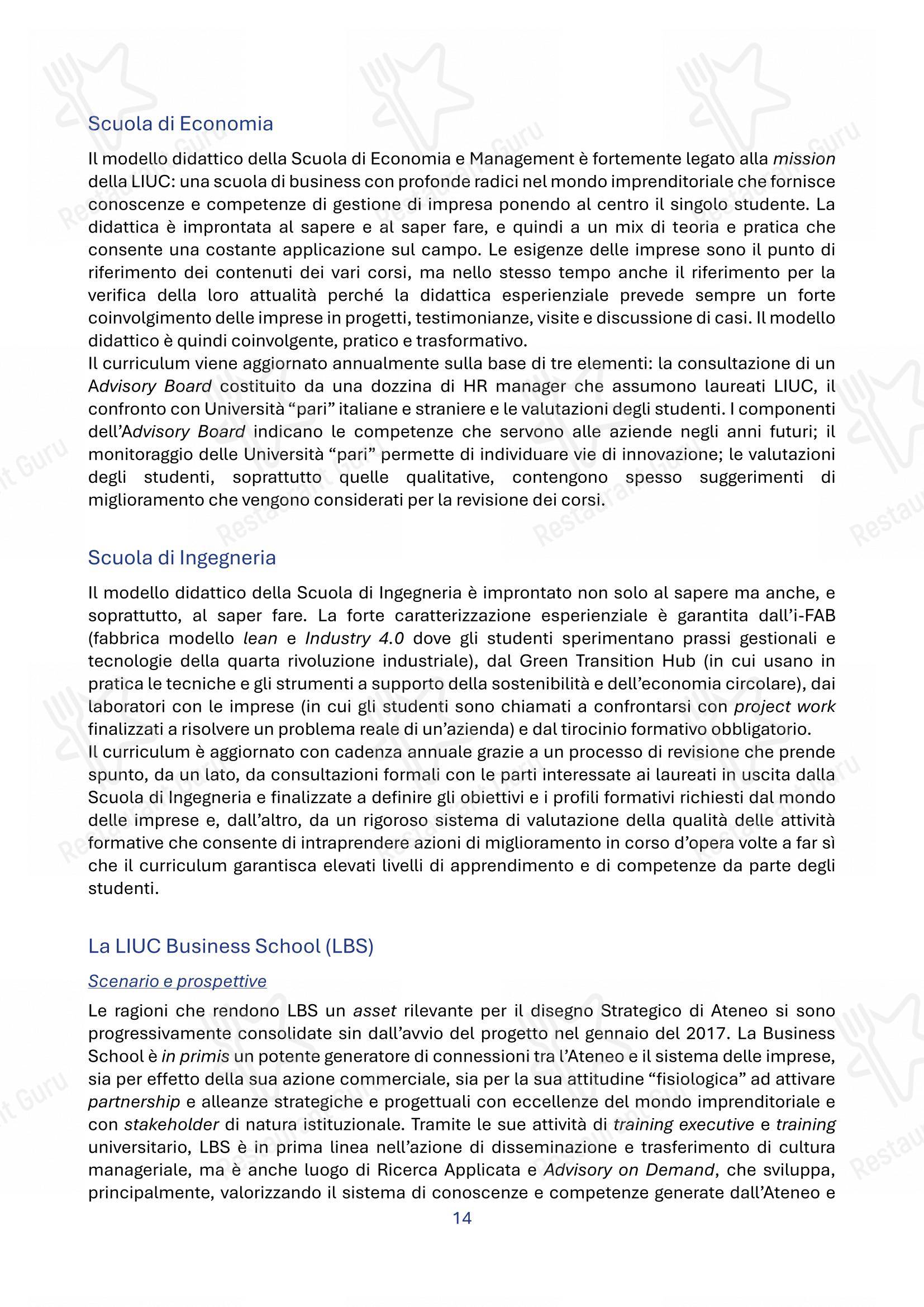 Panacea in Legnano - Menu
