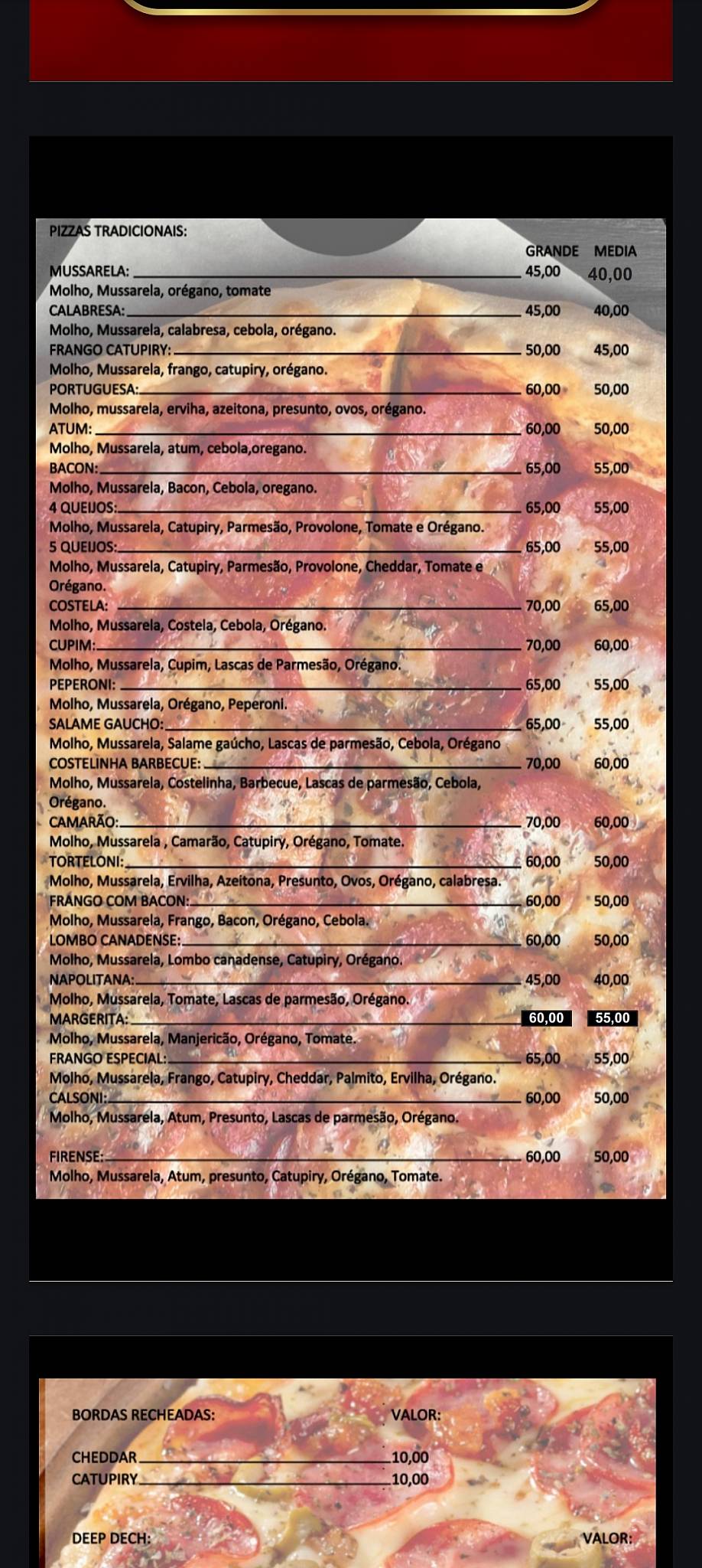 Panela Cheia Prime - Churrascaria Parrilla cardápio