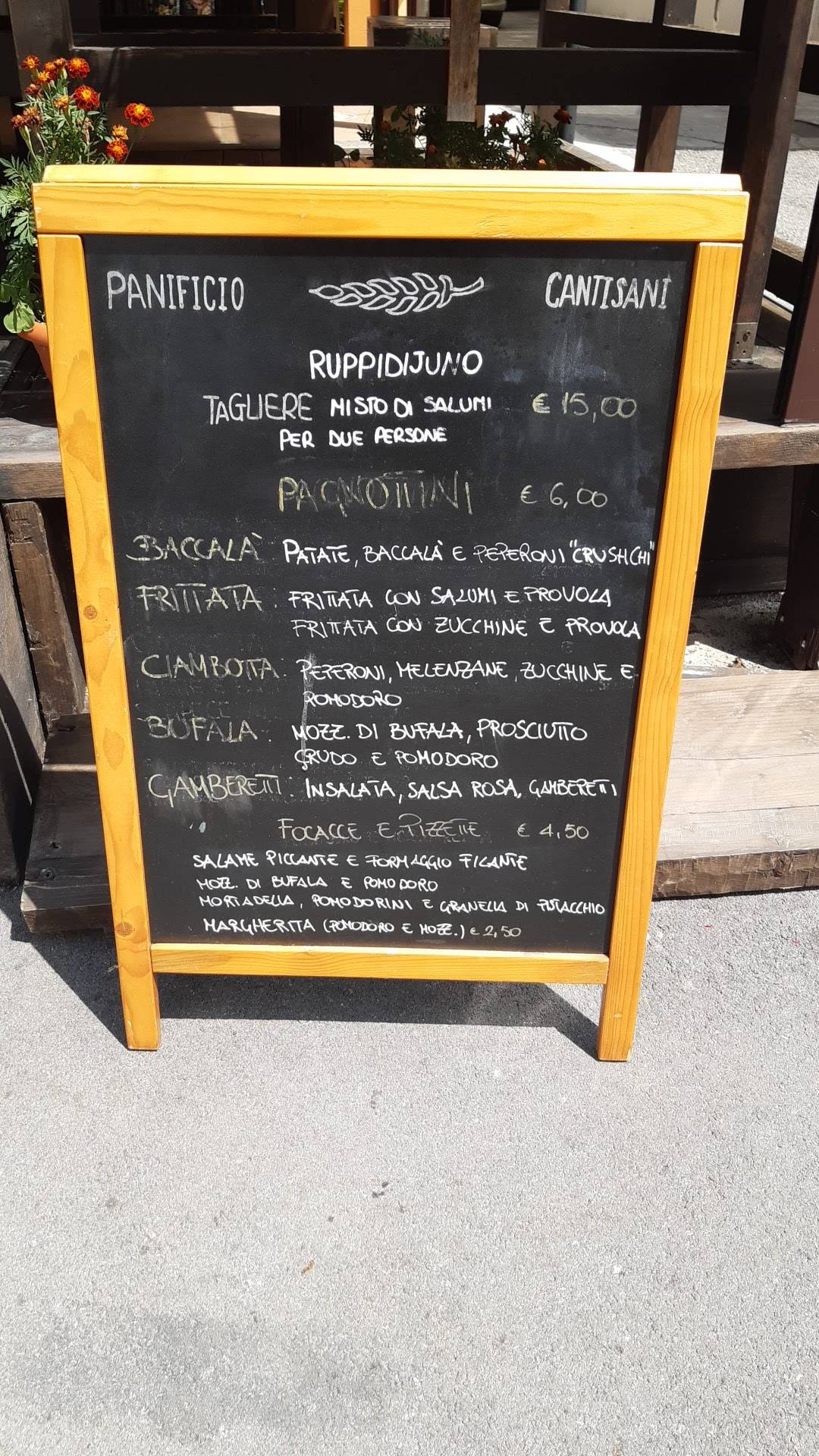 Menu di Panificio Cantisani 