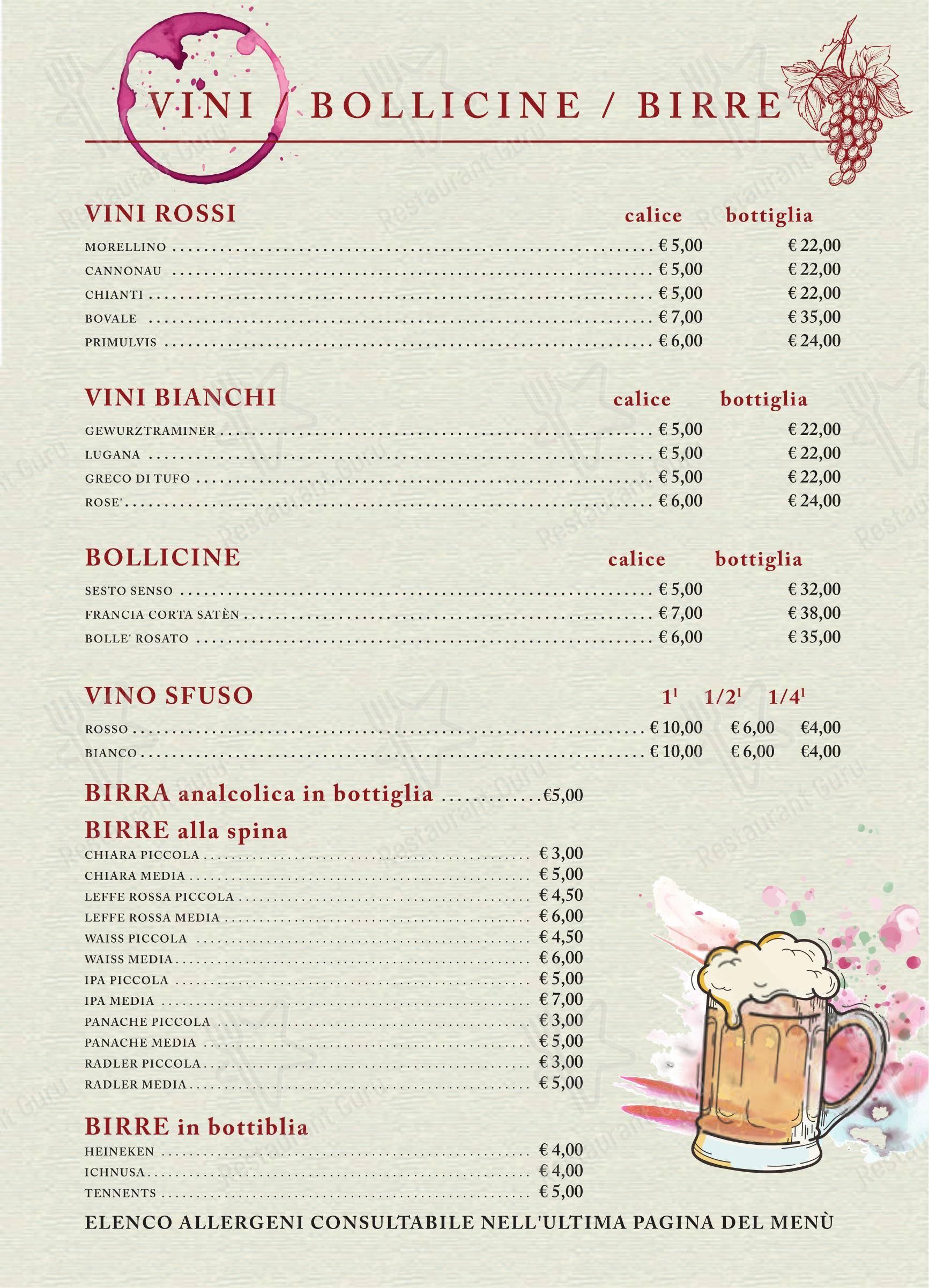 Menu per Paninoteca Ermete di Greco caffè s.r.l. caffè bar