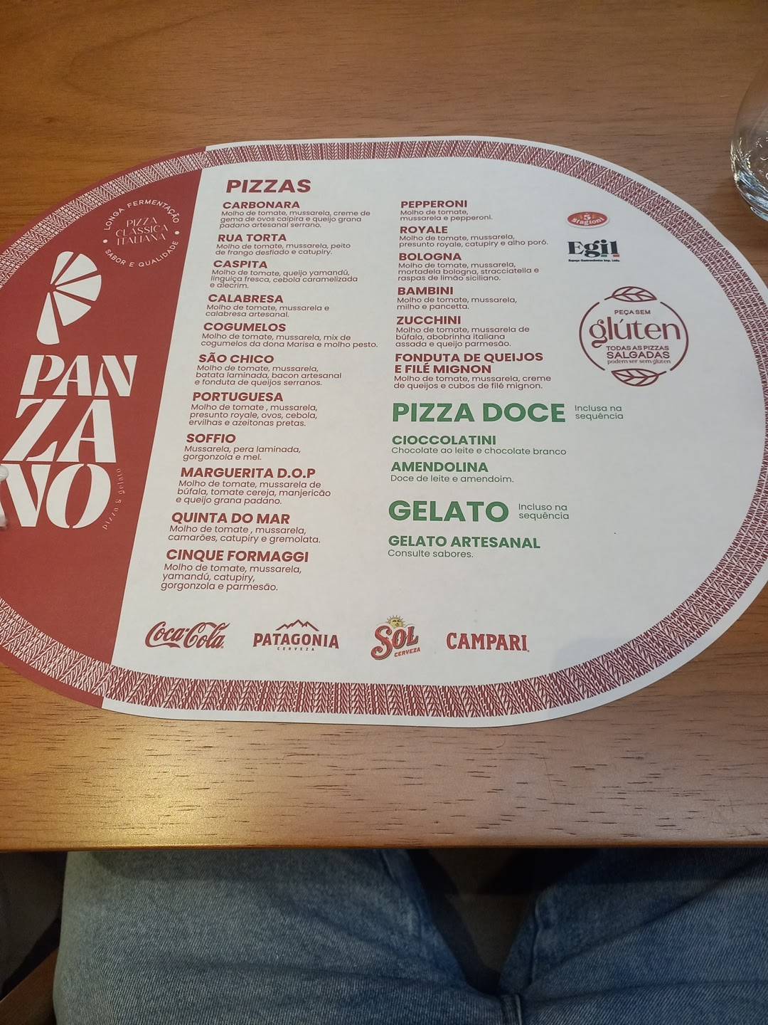 Panzano Gramado - Pizza & Gelato cardápio