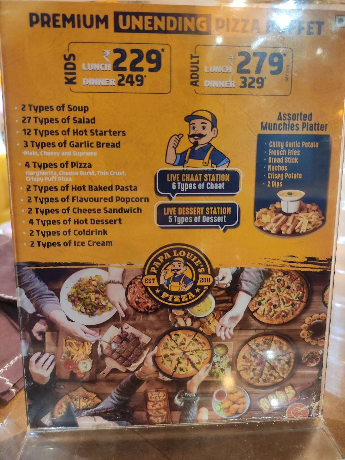 papa louies pizzeria menu