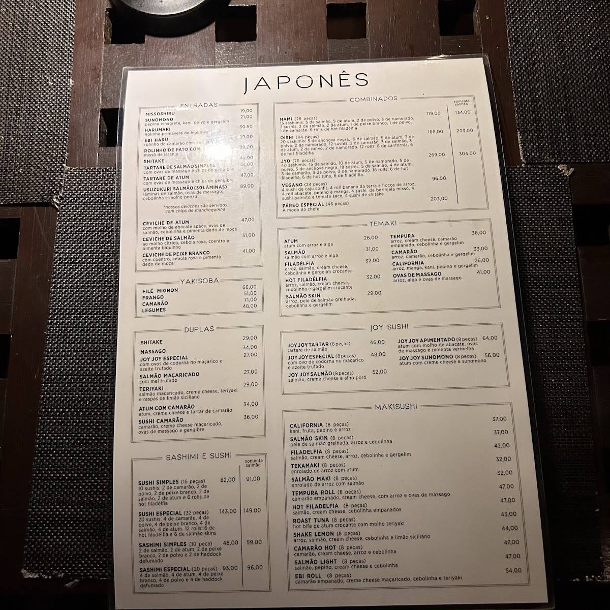 Páreo Restaurant cardápio