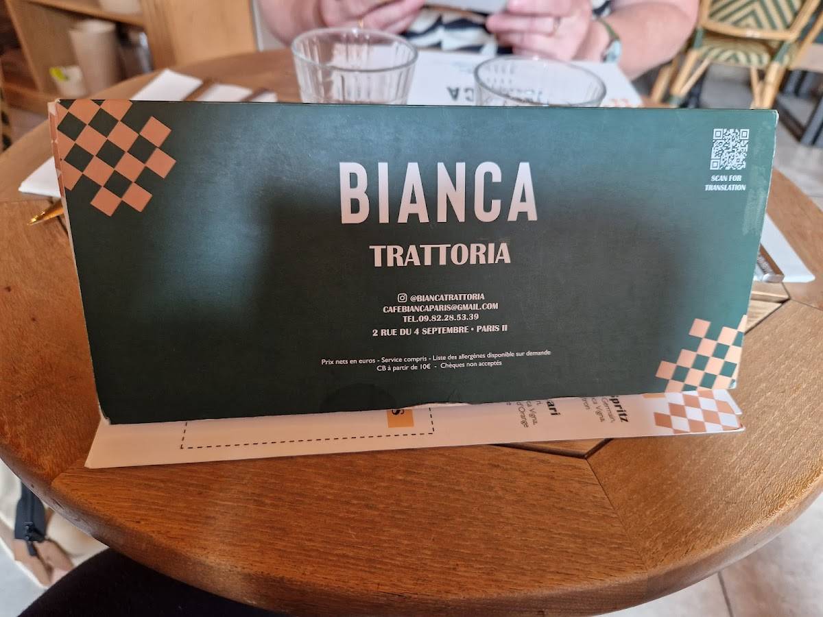 Menu de Bianca