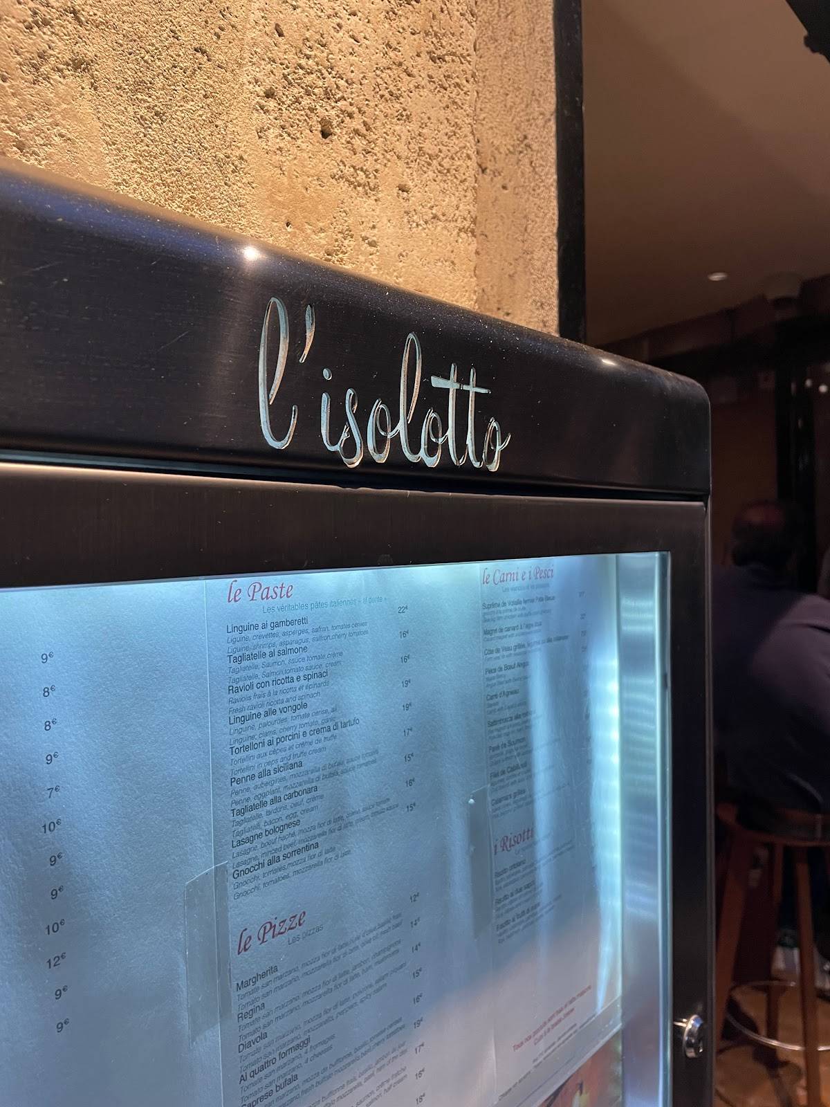 Menu de L'isolotto