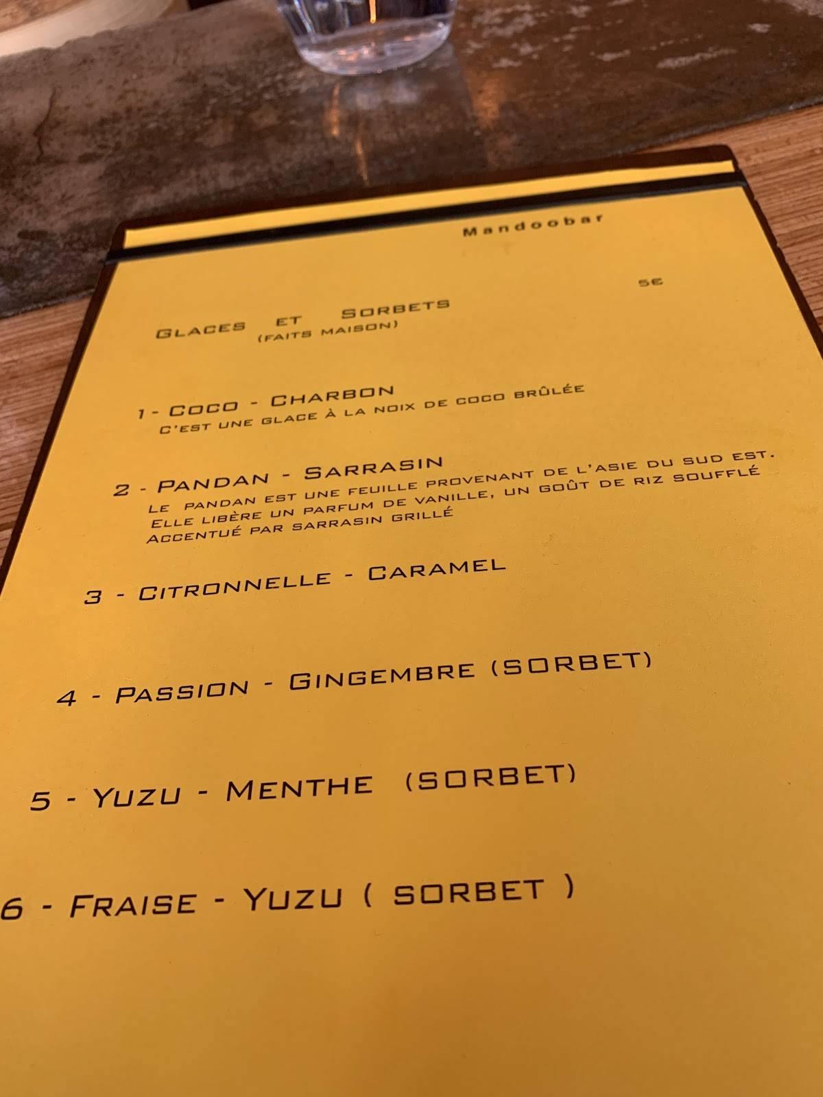 Menu de Mandoobar