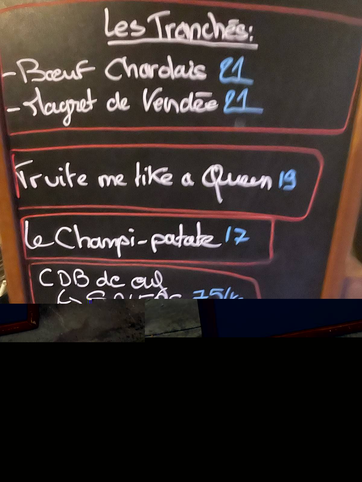 Pedzouille La Grange Menu