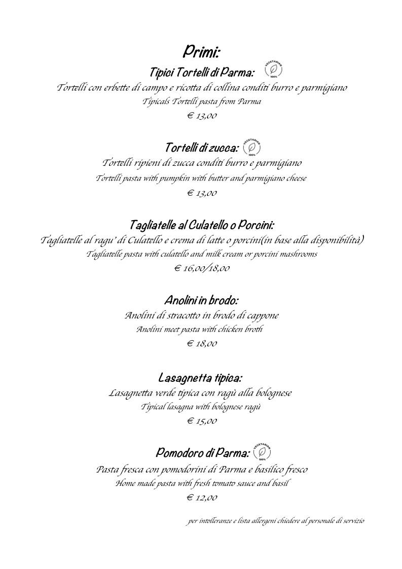 Menu di La Table 