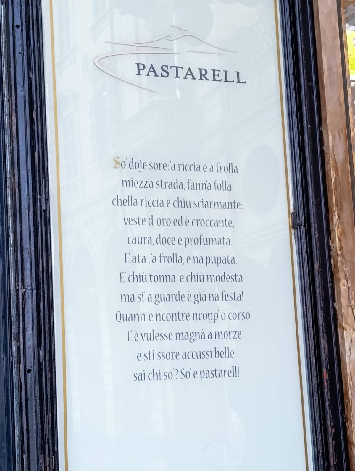 Menu di Pastarell 