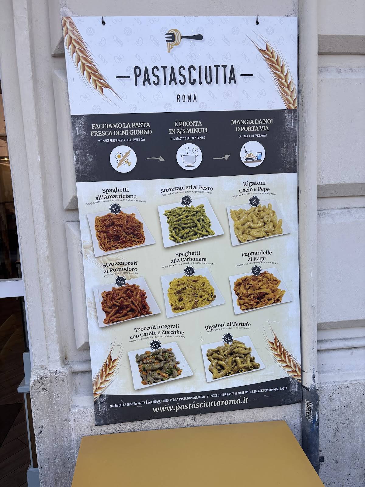 Menu di Pastasciutta 