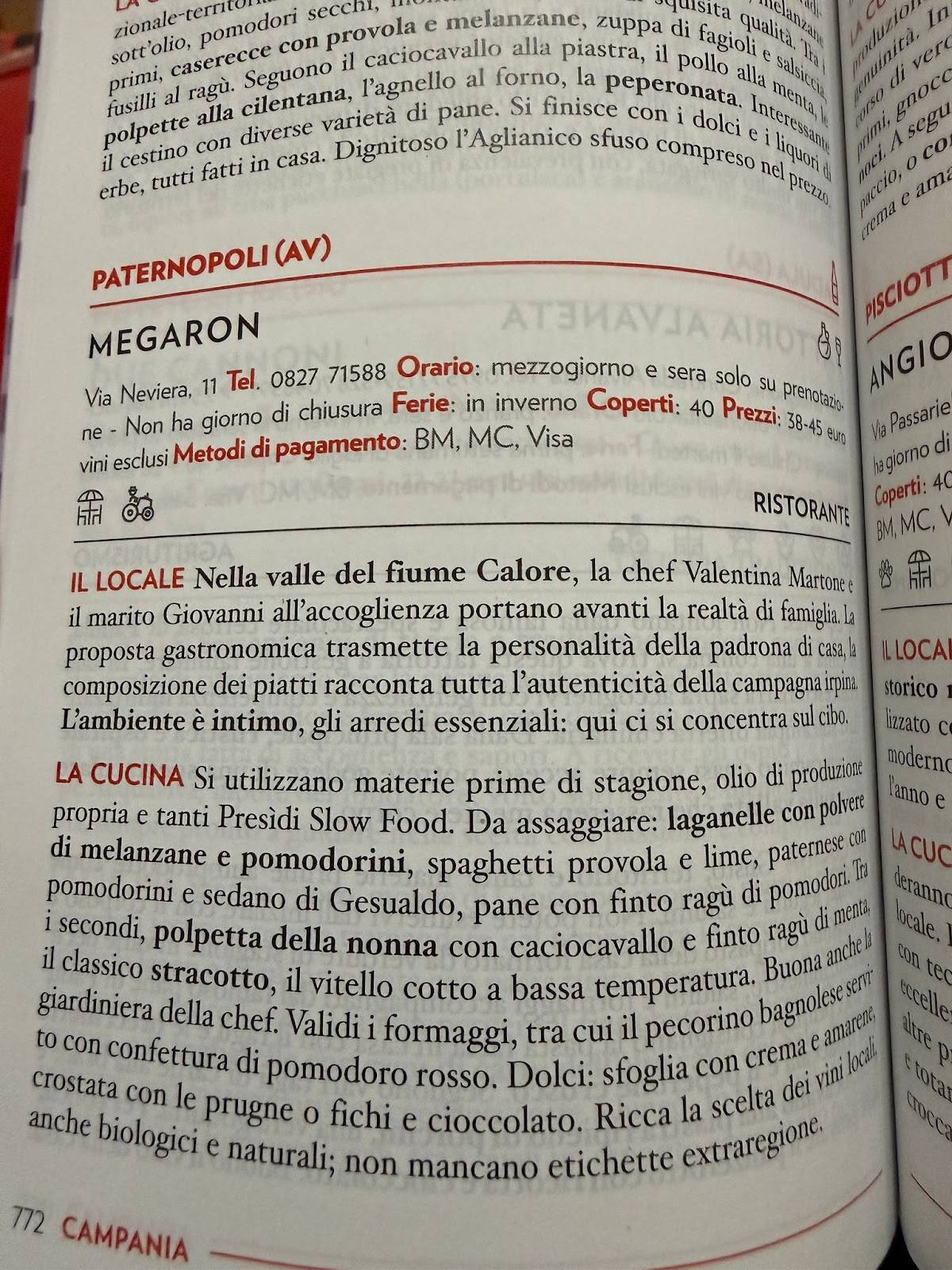 Menu di Ristorante Megaron 