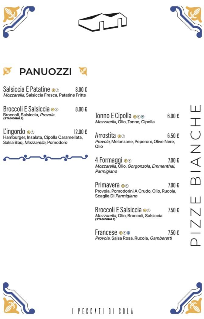 Menu di I Peccati di Cola 