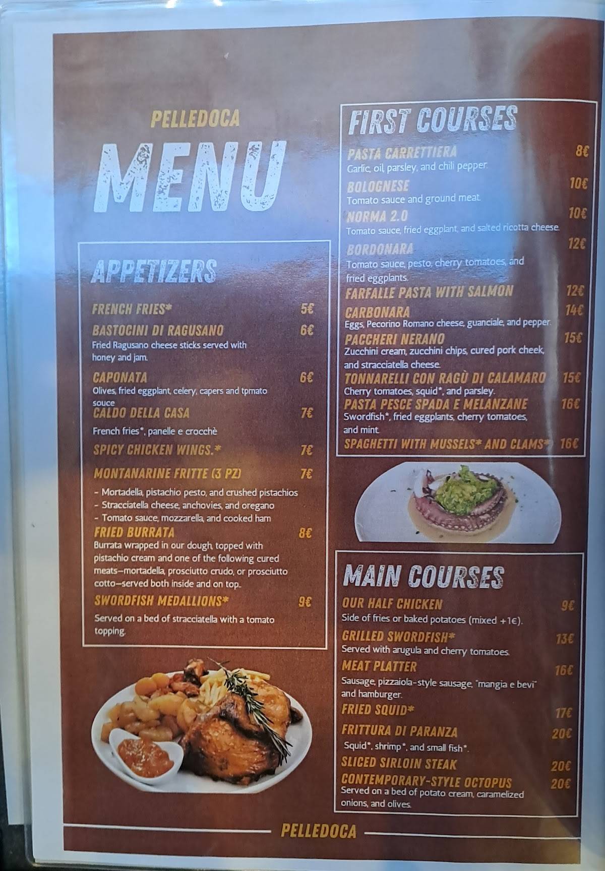 Menu di Pizzeria Polleria Pelledoca 