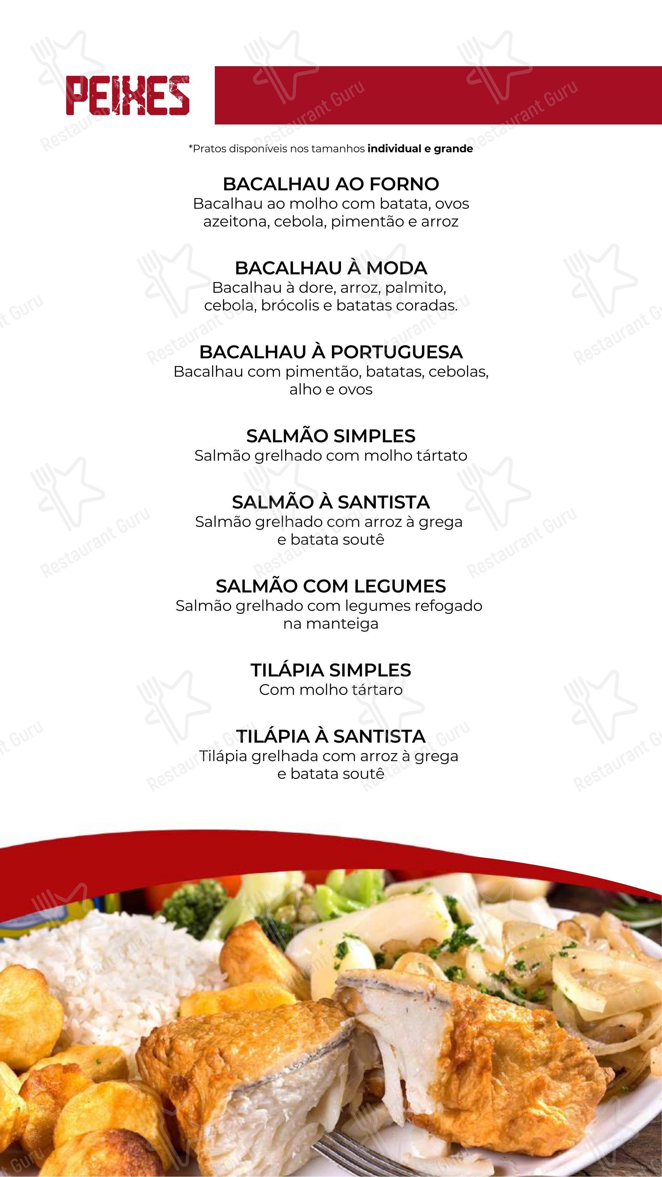 Restaurante, Churrascaria por Kilo e Lanchonete - Peru's Sandubas - Menu