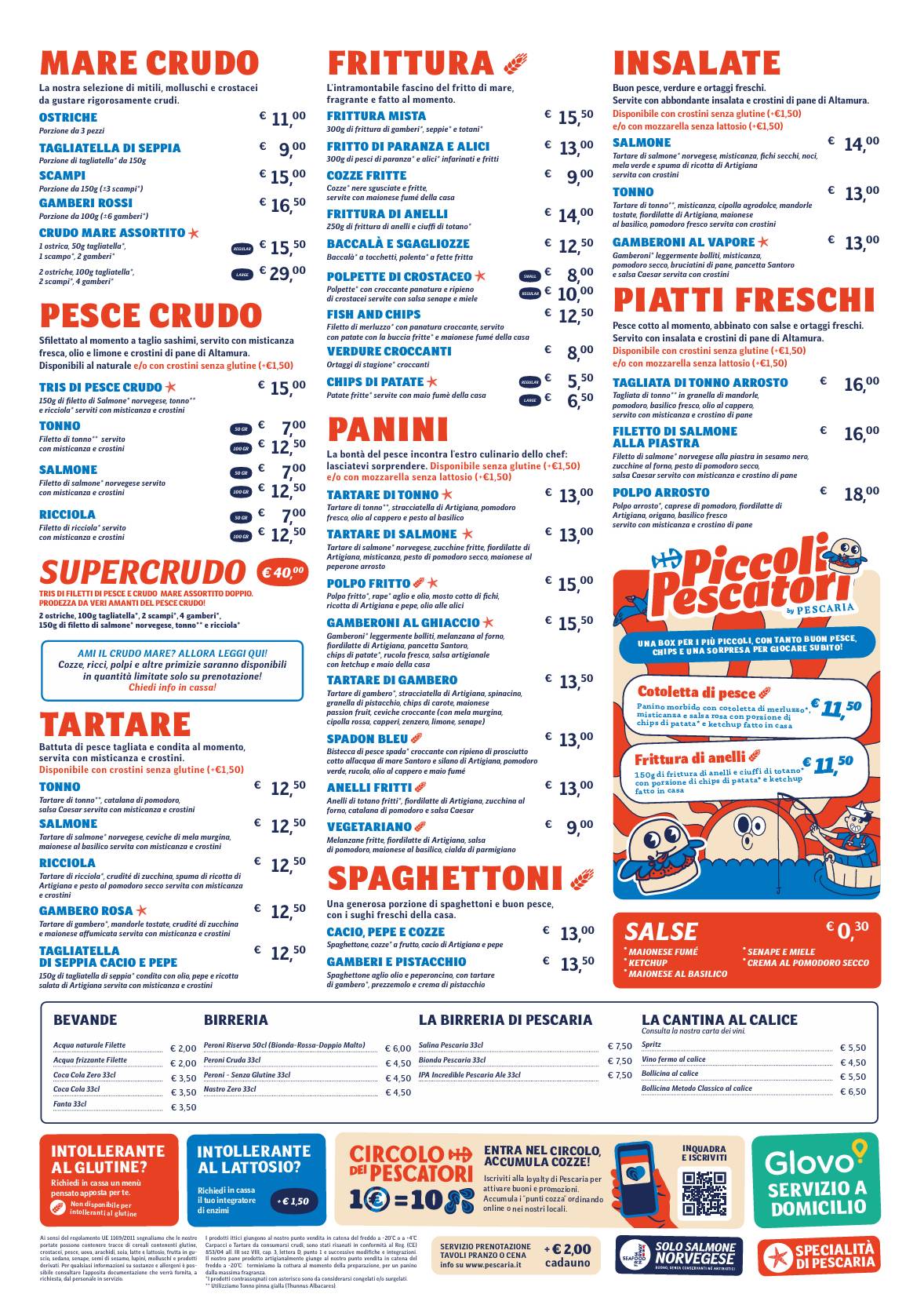 Menu di Pescaria - Milano Via Solari 