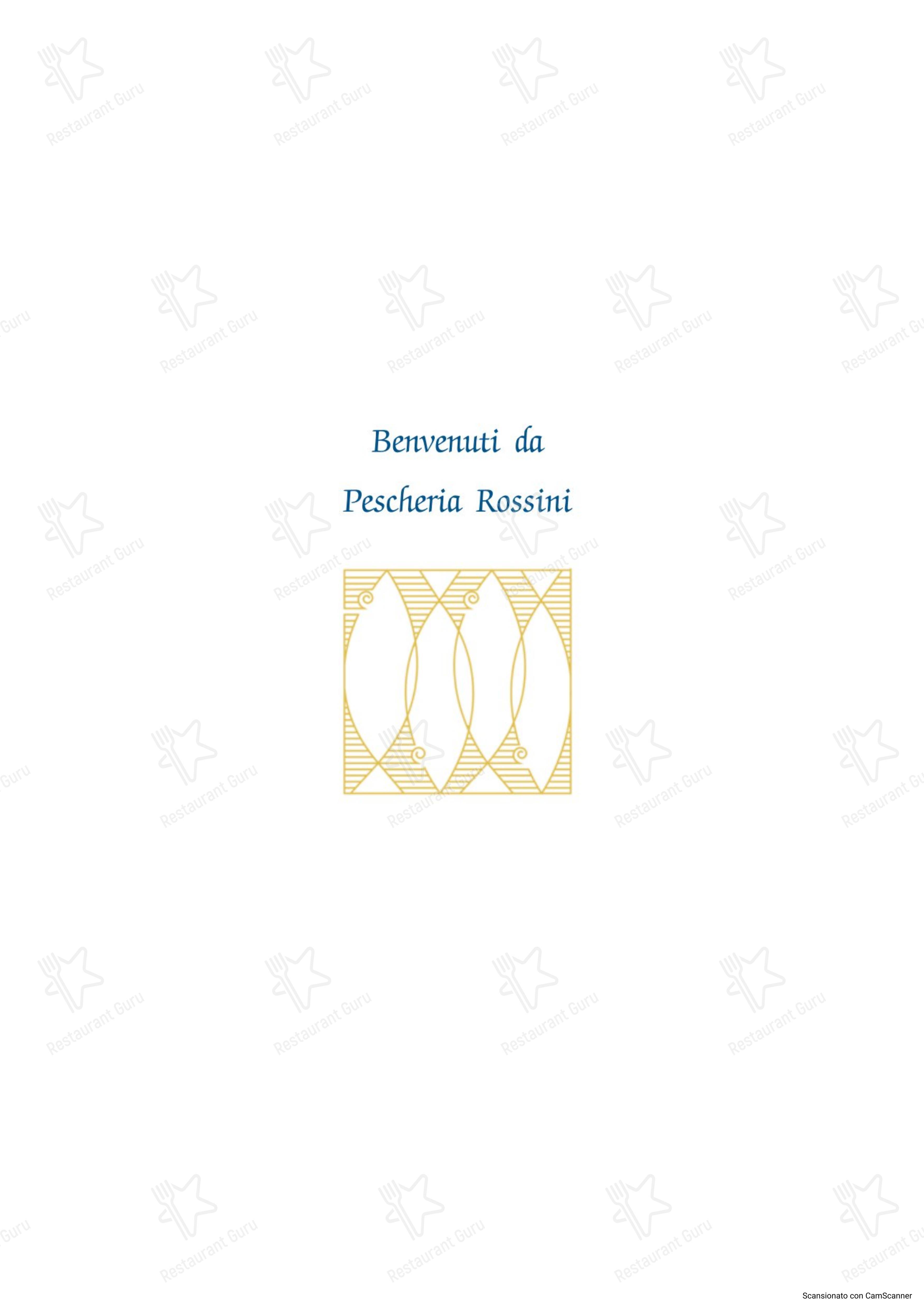 Menu pour Pescheria Rossini - Menu