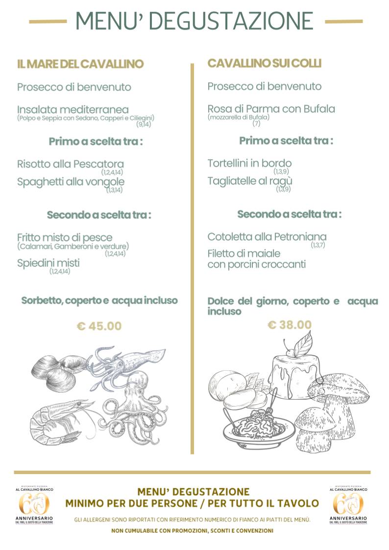 Menu di Ristorante Pizzeria AL Cavallino Bianco 