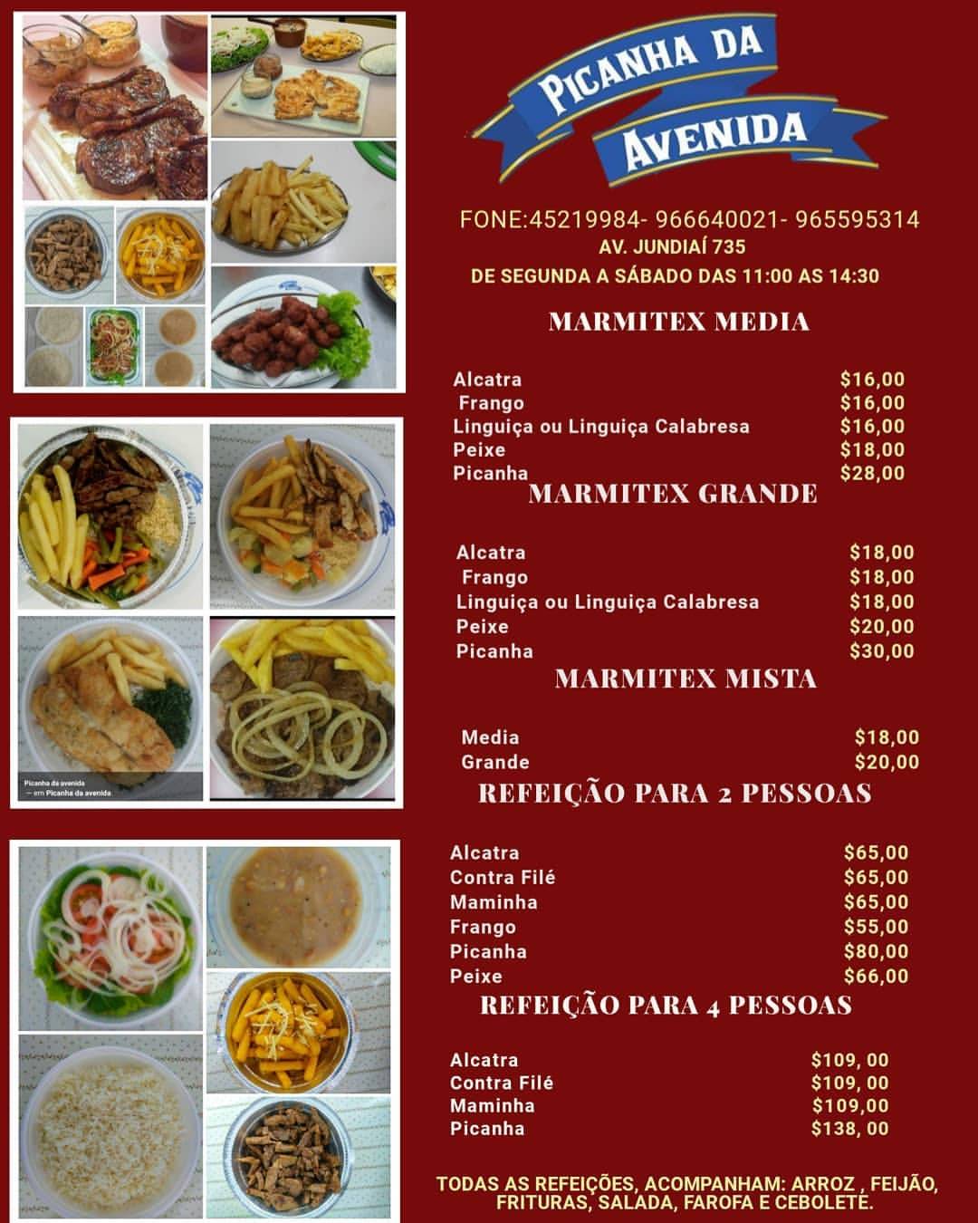 Picanha da Avenida cardápio