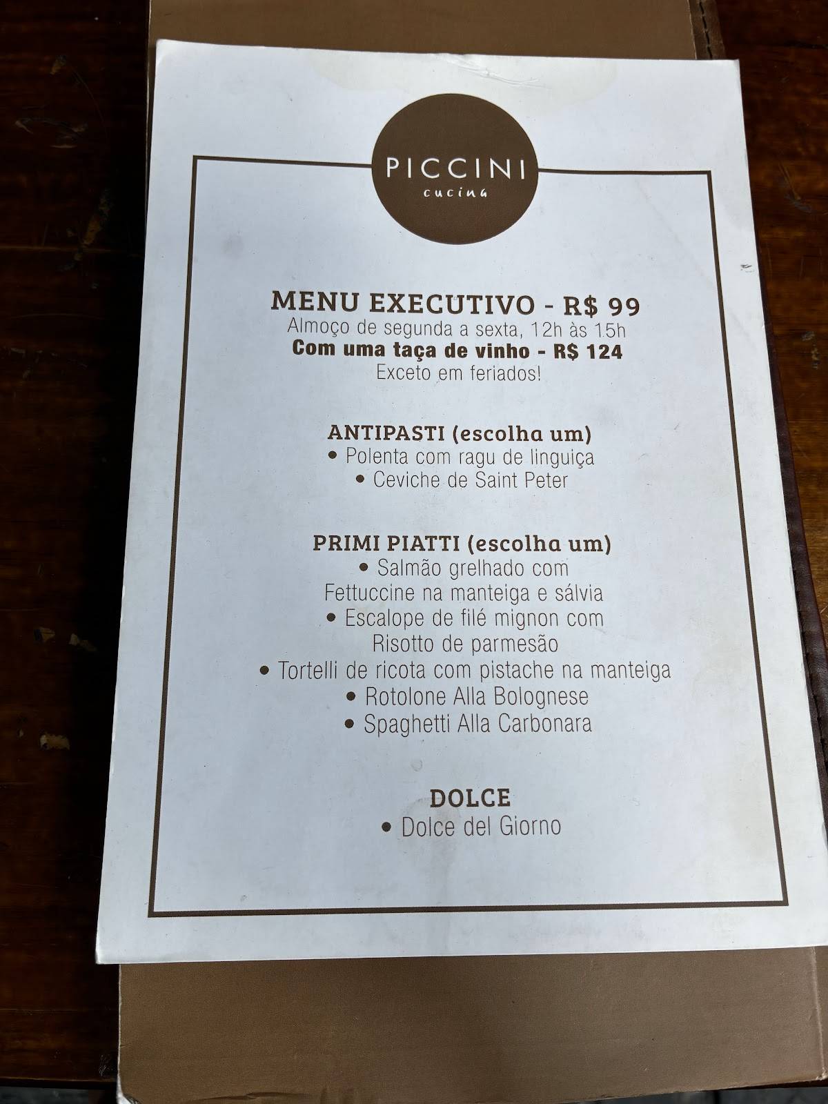 Piccini Cucina cardápio