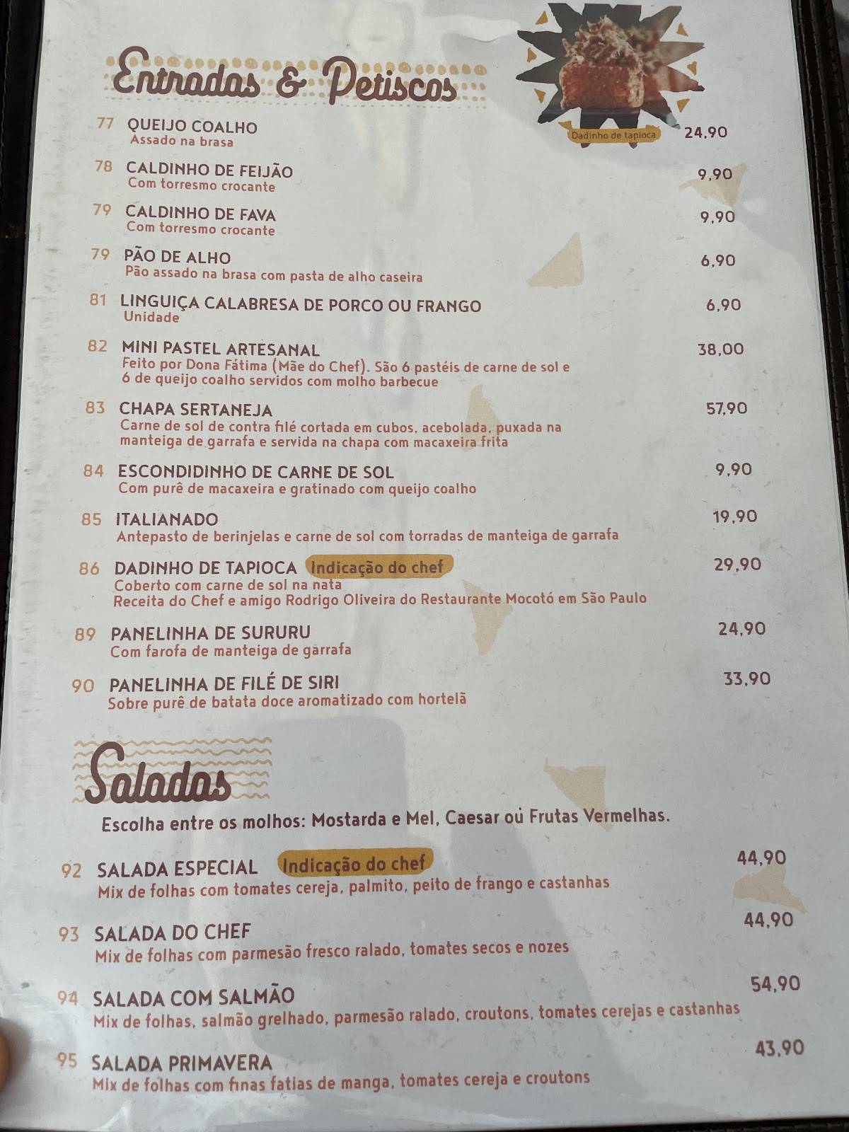 Picuí cardápio