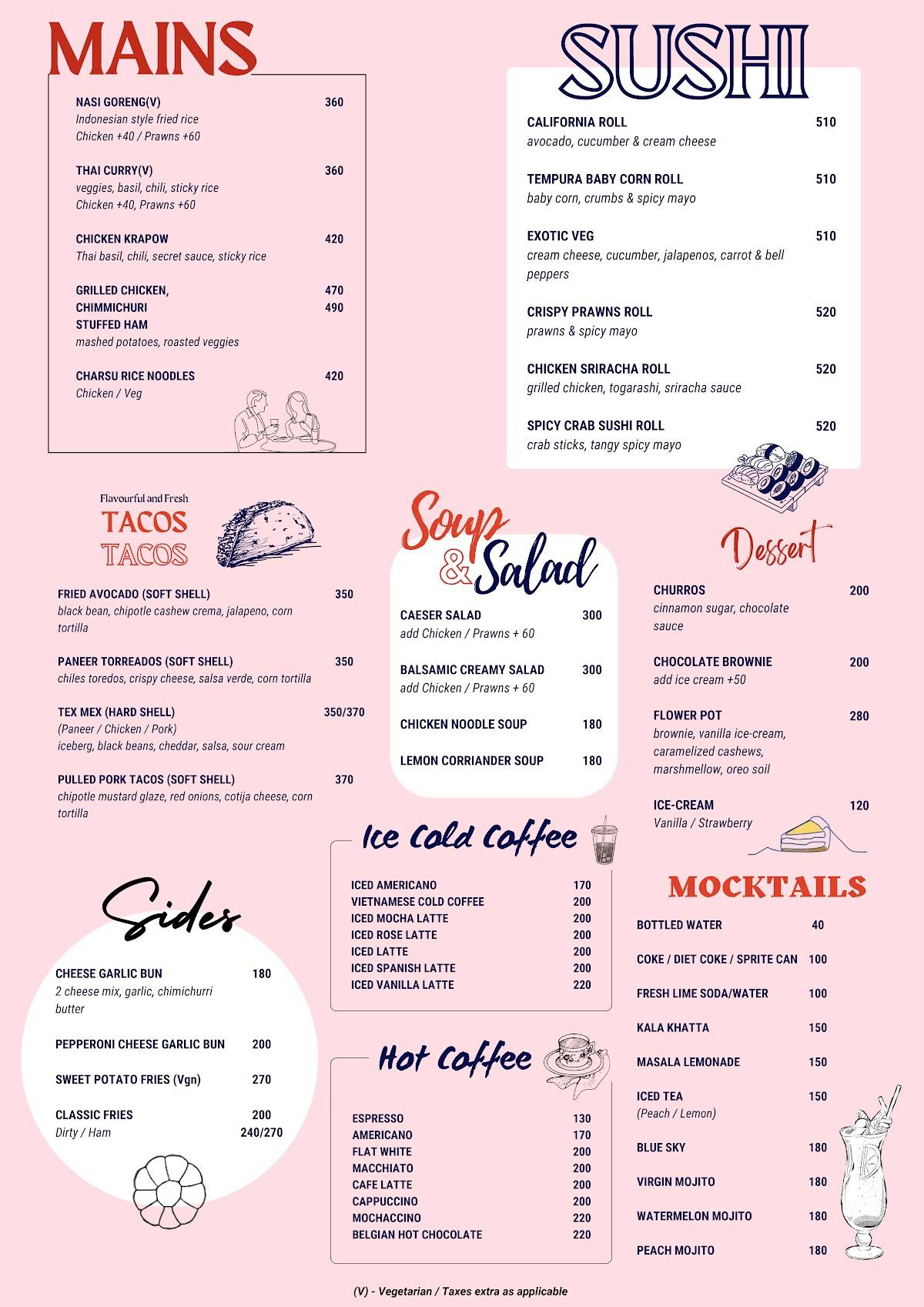 Pink Salt Cafe menu