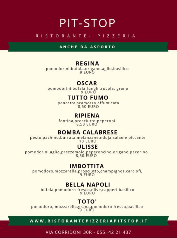 Menu di Pit-Stop Pizzeria Ristorante 