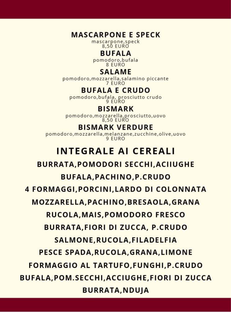 Menu di Pit-Stop Pizzeria Ristorante 
