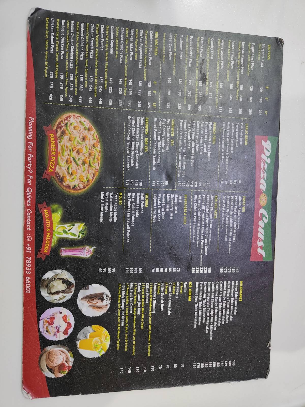 Pizza Crust menu