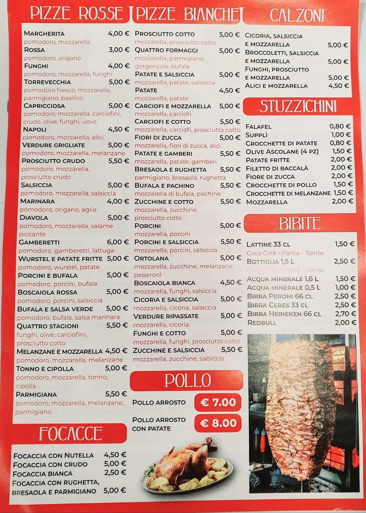 Menu di Pizza a Torrevecchia 