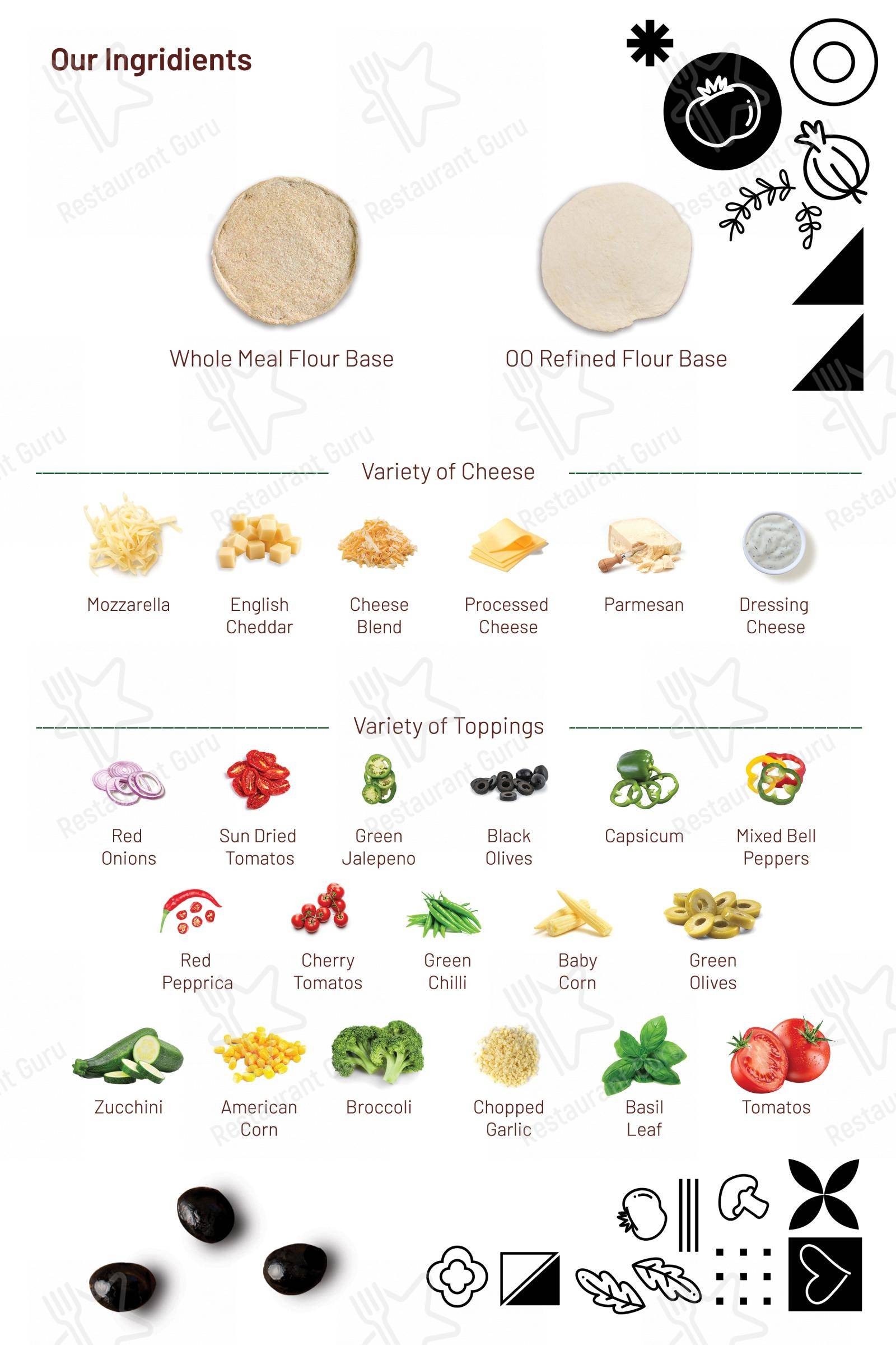 Menu bar for the Pizzaiiolo Wood Fired Pizza SBR restaurant