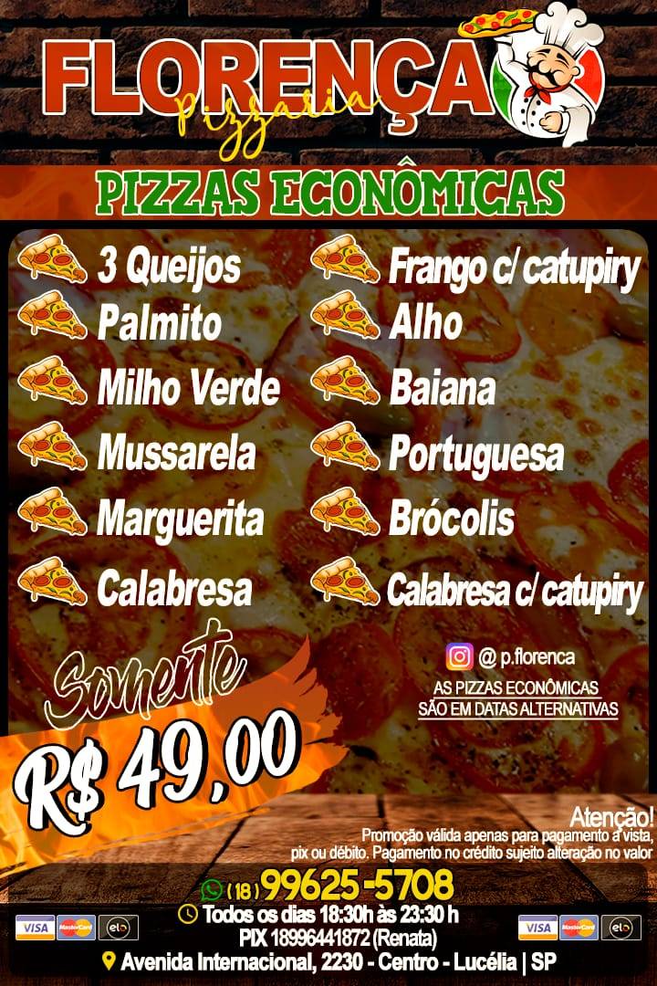 Pizzaria Florença cardápio