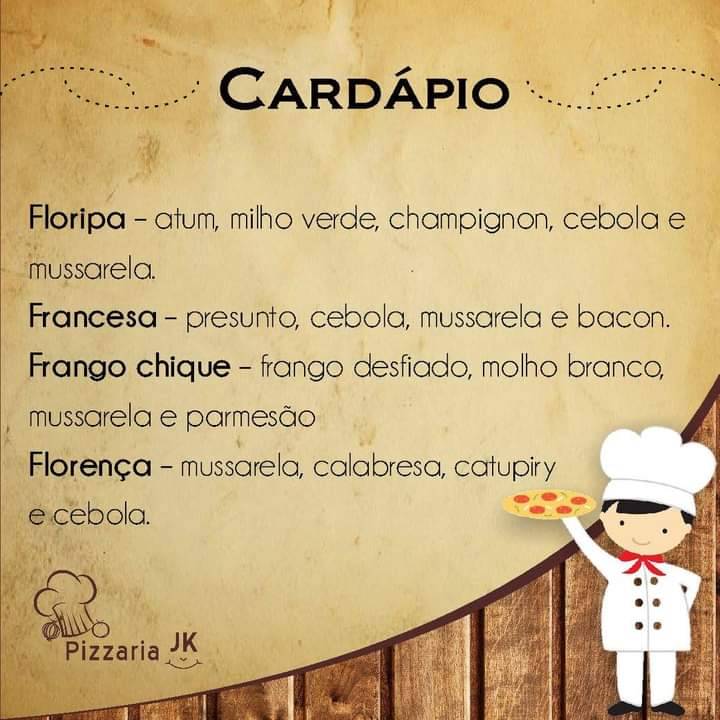 Pizzaria JK cardápio