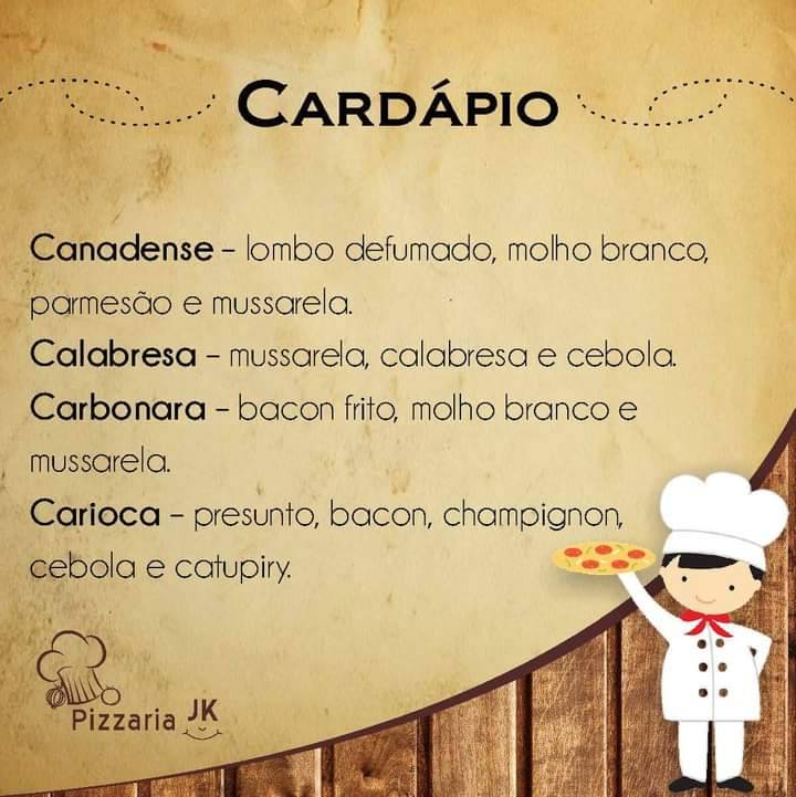 Pizzaria JK cardápio