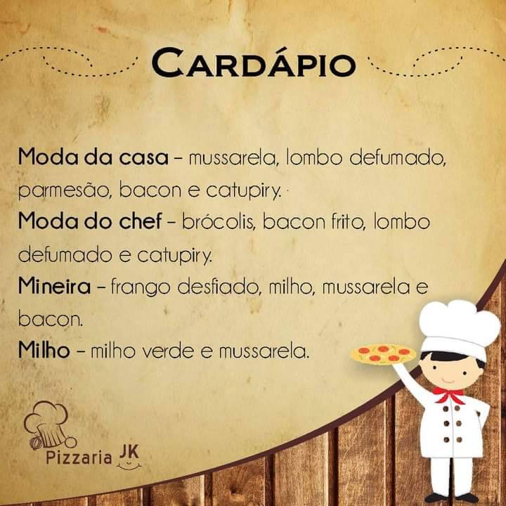 Pizzaria JK cardápio