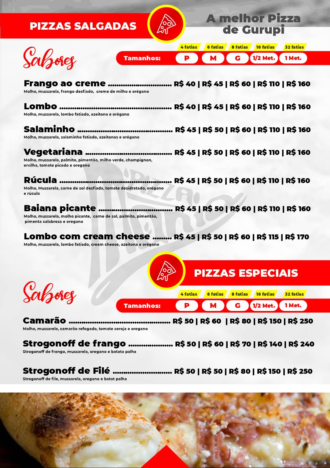 Pizzaria Mania cardápio