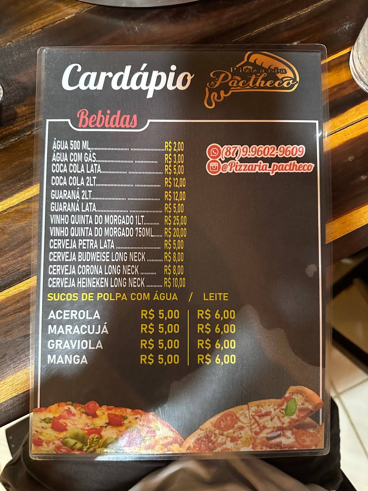 Pizzaria Pactheco cardápio