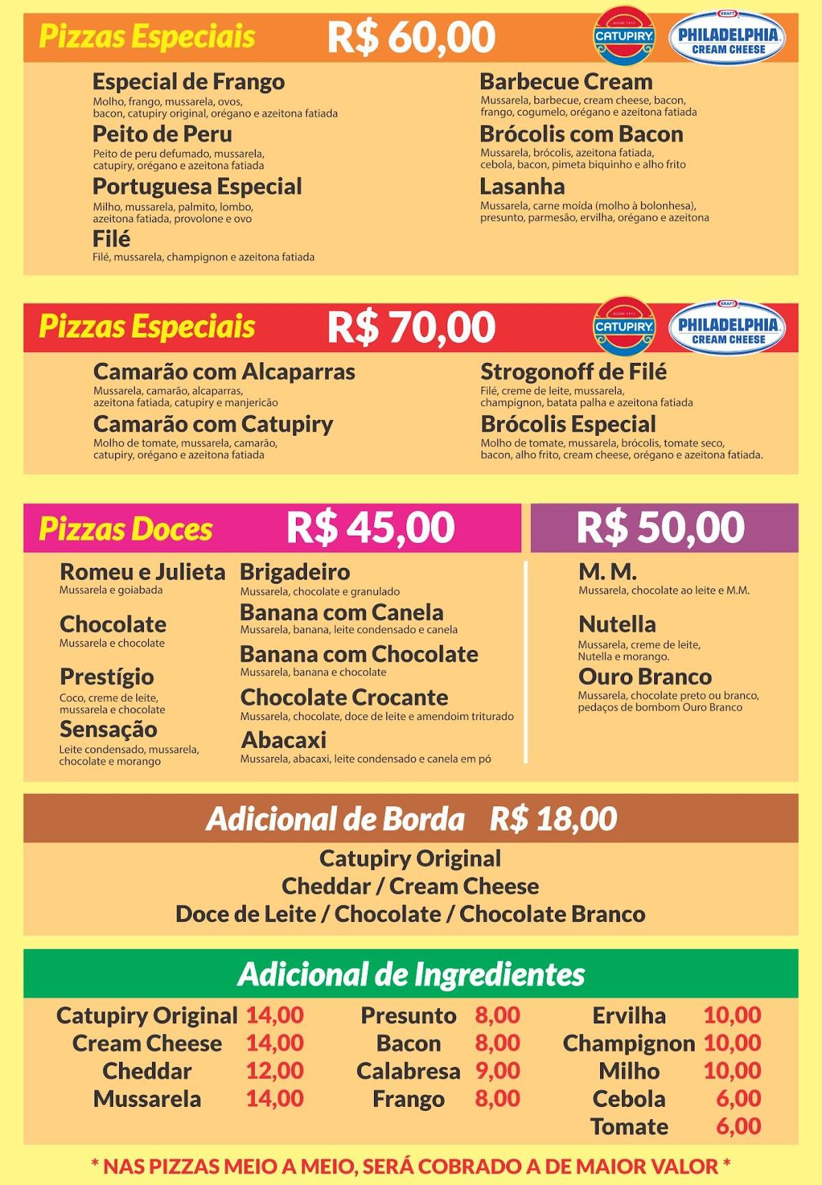 Pizzaria Vitória Alfenas cardápio