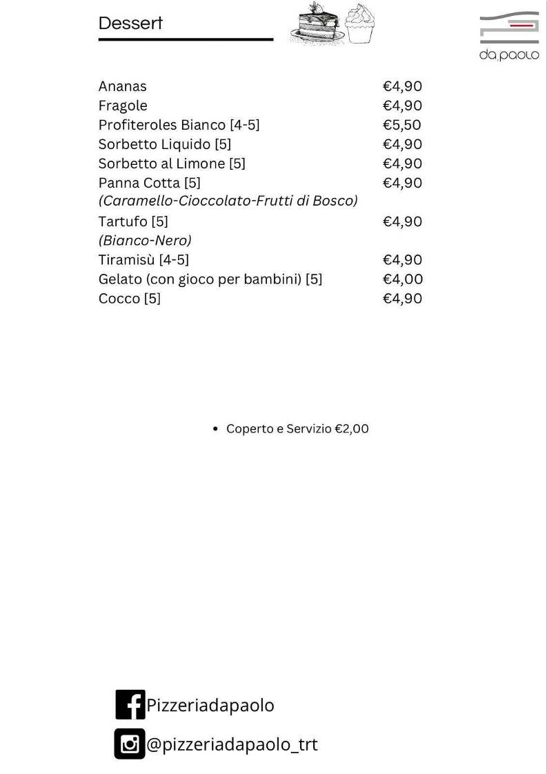 Menu di Da Paolo 