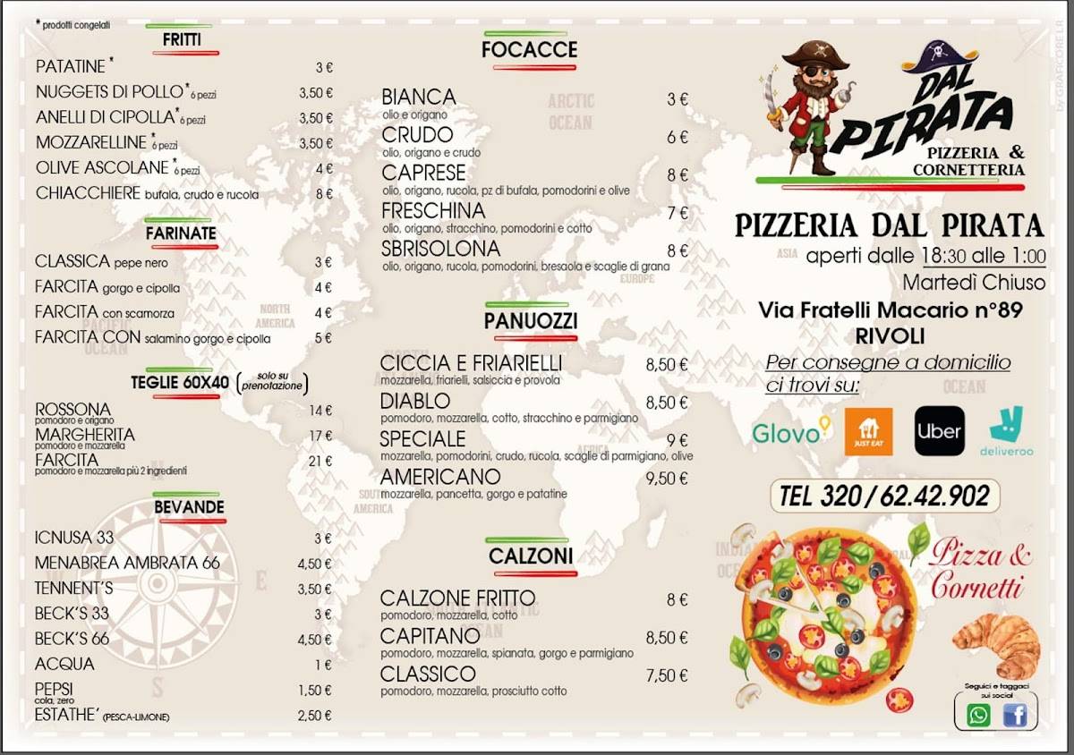 Menu di Pizzeria Dal Pirata 