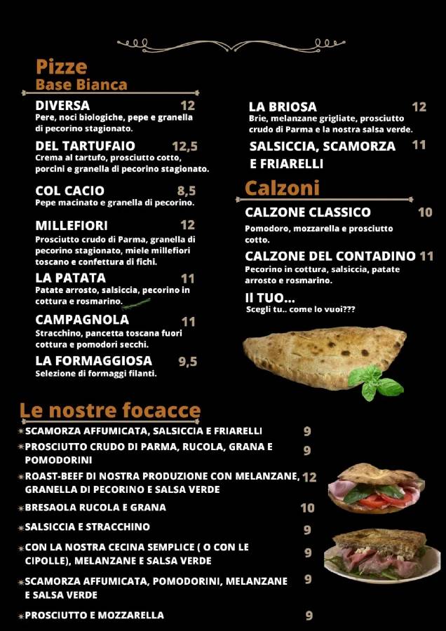 Menu di Fauglia Pizzeria Pizzicotto 