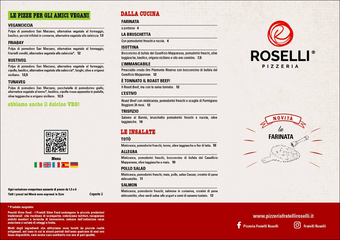 Menu di Pizzeria Fratelli Roselli 