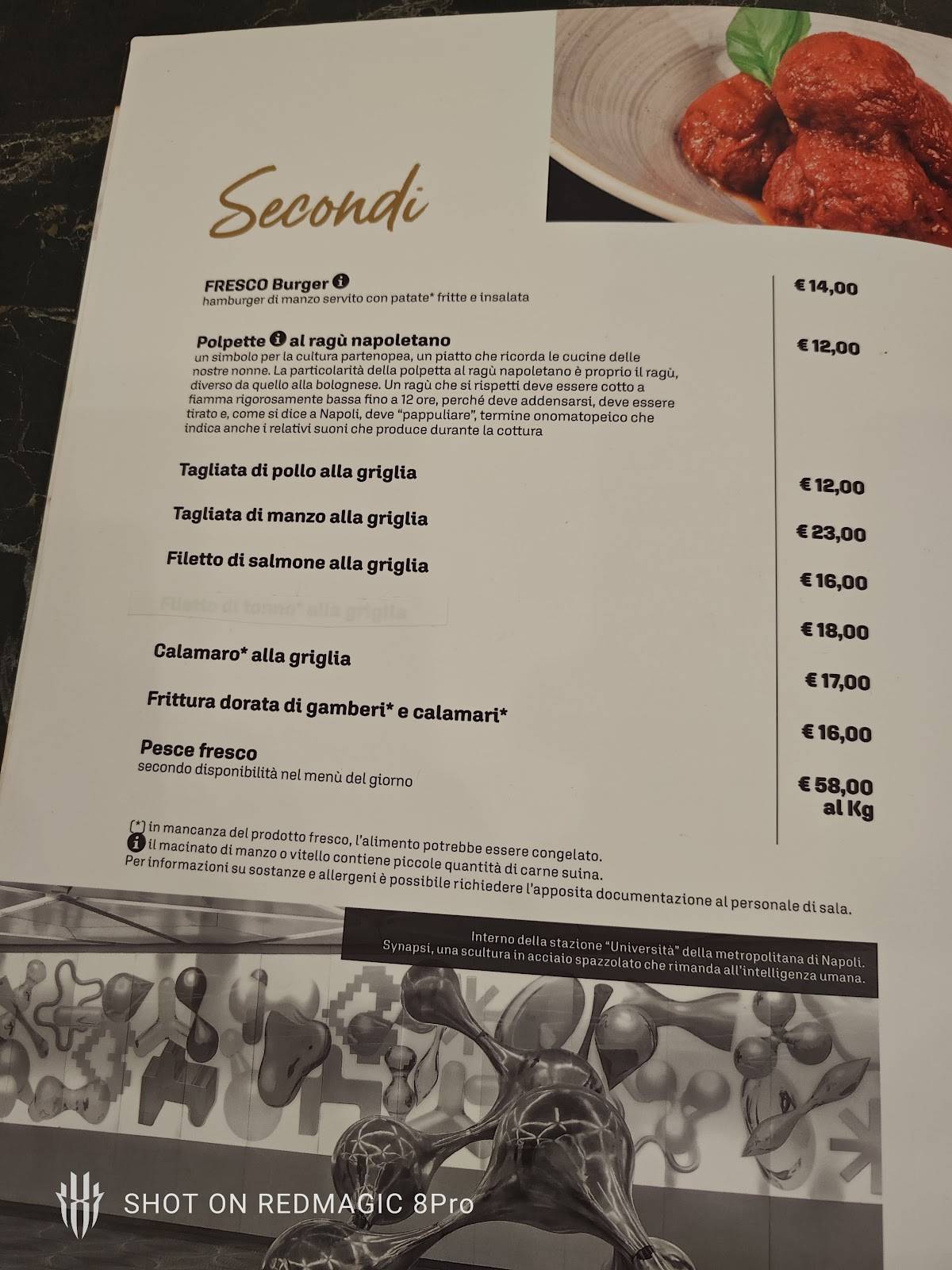 Menu di Fresco Trattoria Pizzeria Sempione 